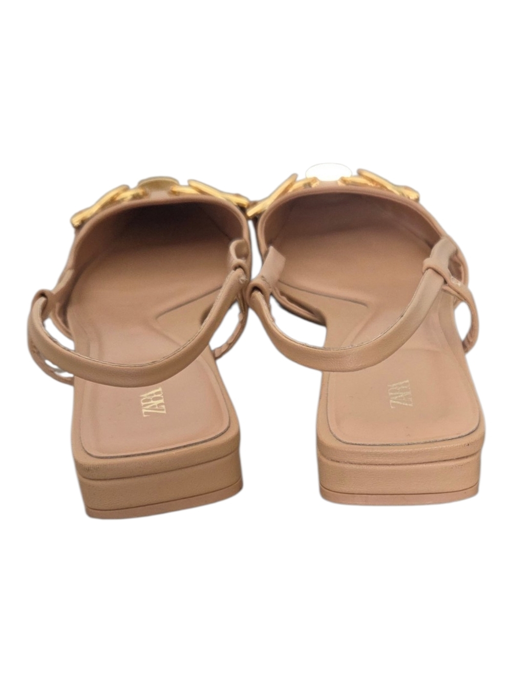 🌟Zara Nude Slingback Flats with Gold Buckle - Picture 4 of 6